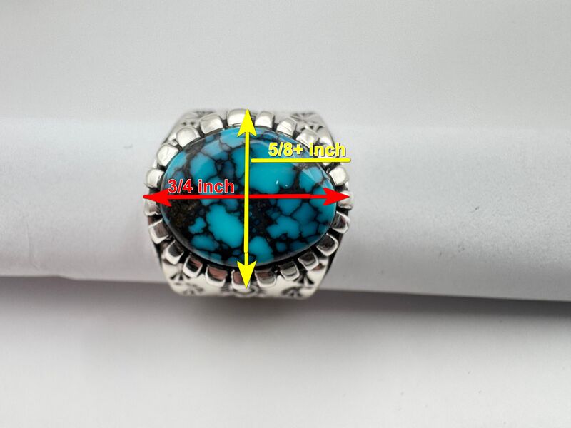 Spiderweb Turquoise in Heavy Silver Ring - product images  of 