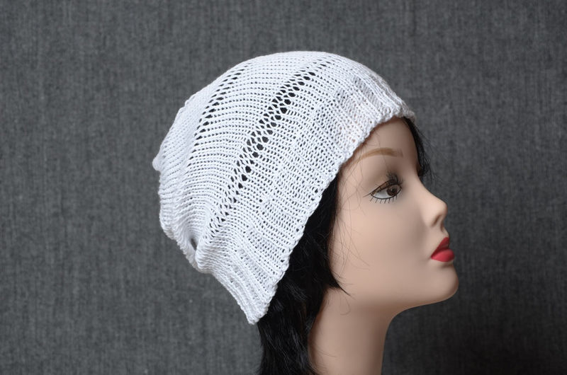 White Knit Cotton Hat - product image