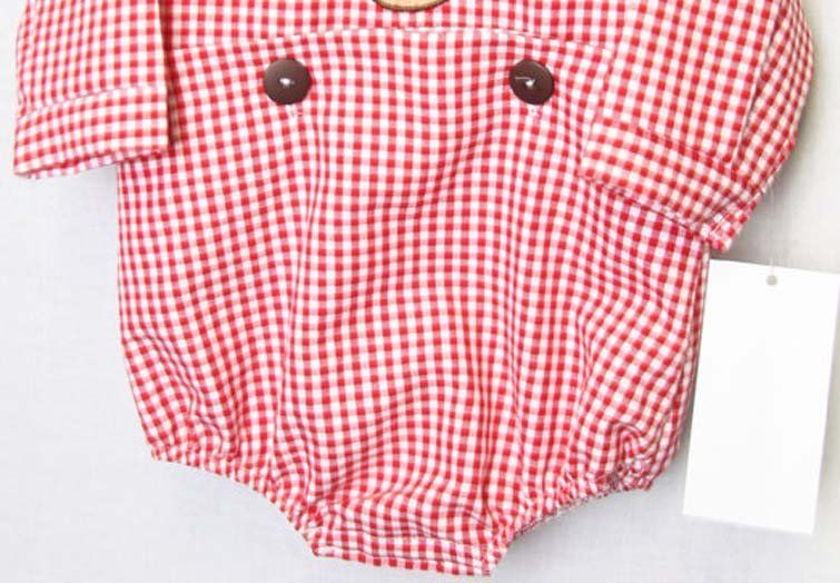 Zuli Kids Red Gingham Baby Boy First Christmas Outfit 292565 - product images  of 