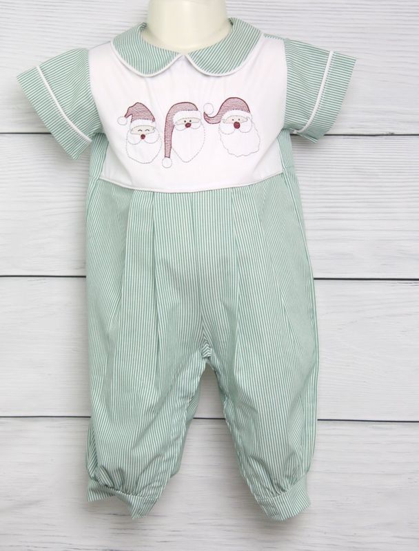 Zuli Kids Green Gingham Baby Boy First Christmas Outfit 293712 - product images  of 