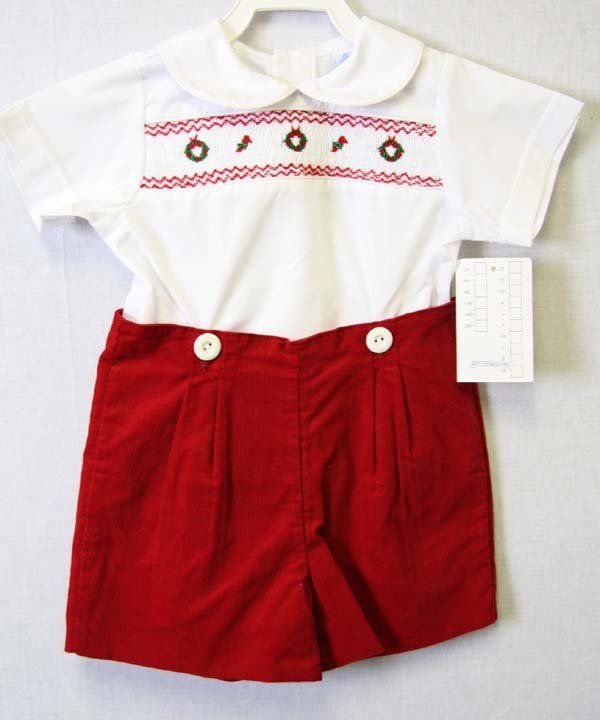 Baby Boy Christmas Outfit, Smocked Baby Clothes, First Christmas Outfit Boy 412572-CC158 - product images  of 