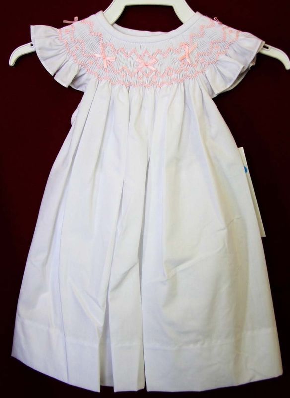 Smocked Bishop Dress, Baby Girl Smocked Dresses, Christening Dresses Toddler 412560 - CC063 - product images  of 