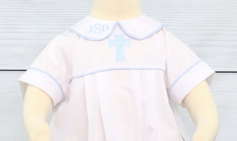 Baby Boy Christening Outfit, Infant Bubble Romper 292980 - product images  of 