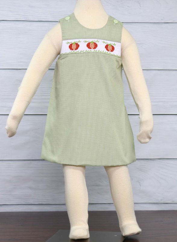 Baby Girl Thanksgiving Outfit, Smocked Baby Dress, Zuli Kids 412227-AA129 - product images  of 