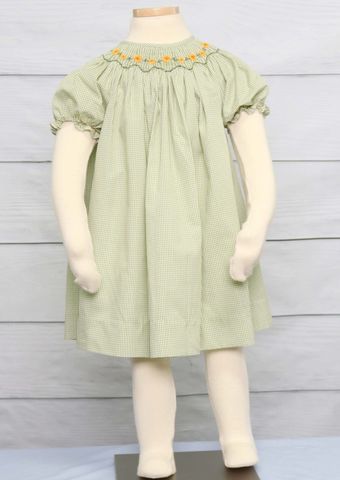 Smocked,Dresses,,Thanksgiving,Outfits,for,Toddler,Girl,412530,-,CC033,Smocked Thanksgiving,Smocked Bishop Dress, Thanksgiving Smocked Dress Girl | Smocked Pumpkin Dress Baby | Smocked Pumpkin Bishop Dress | Thanksgiving Bishop Dress