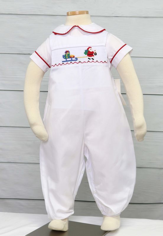 Smocked Boy Christmas Outfits, Baby Boy Christmas Outfit 412026-A008 - product images  of 