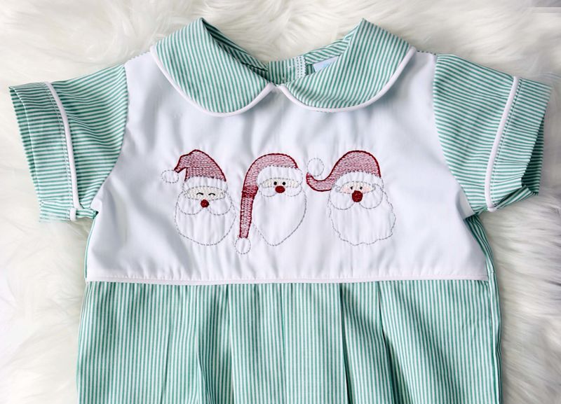 Zuli Kids Green Gingham Baby Boy First Christmas Outfit 293712 - product images  of 