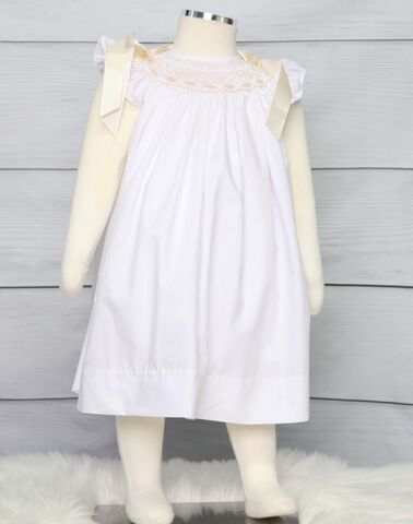 White,Ivory,Flower,Girl,Dress,|Toddler,Formal,Dresses,412737-DD107,412559-412562,Clothing,Children,Baby,Baby_Girl_Clothes,Easter_Dresses,Baby_Girl_Easter,Easter_Outfits,Infant_Easter_Dress,Easter_Outfit,Smocked_Dresses,Newborn_Girl_Easter,Baby_Easter_Dress,Baby_Easter,Smock_Dress,Baby_Girl_Smocked,Smocked_Bishop,Poly Cotton Fabric