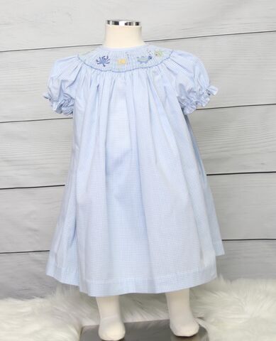 Smocked,Dresses,|,Clothing,Baby,412055,-A043,Smocked Dresses Baby Girl - Baby Girl Clothes - Smock Dress - Girl Smocked - Childrens Smock - Smocked Bishop - Beach Portrait