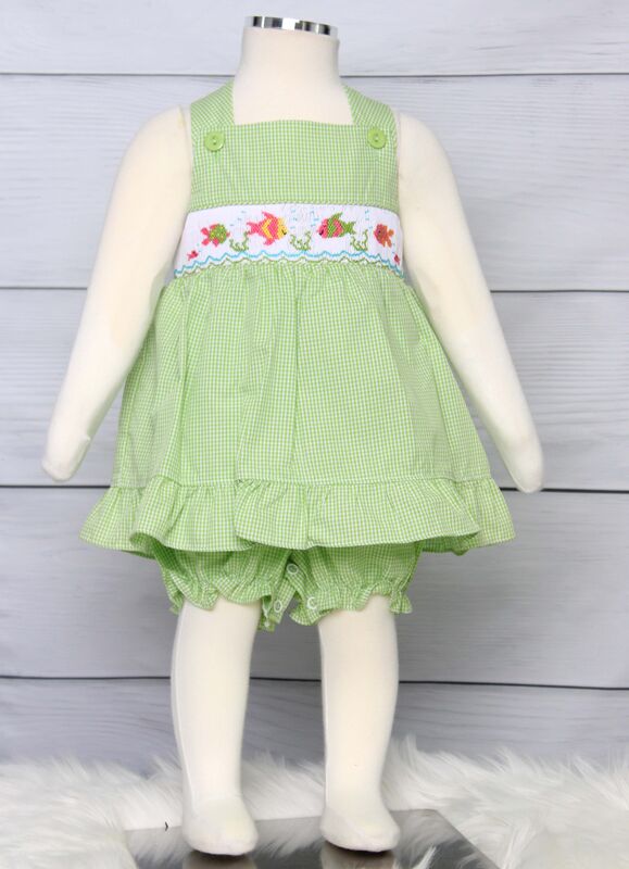 Smocked Bubbles, Baby Dress Smocked, Ofishally ONE, Zuli Kids 412675 - CC251 - product images  of 