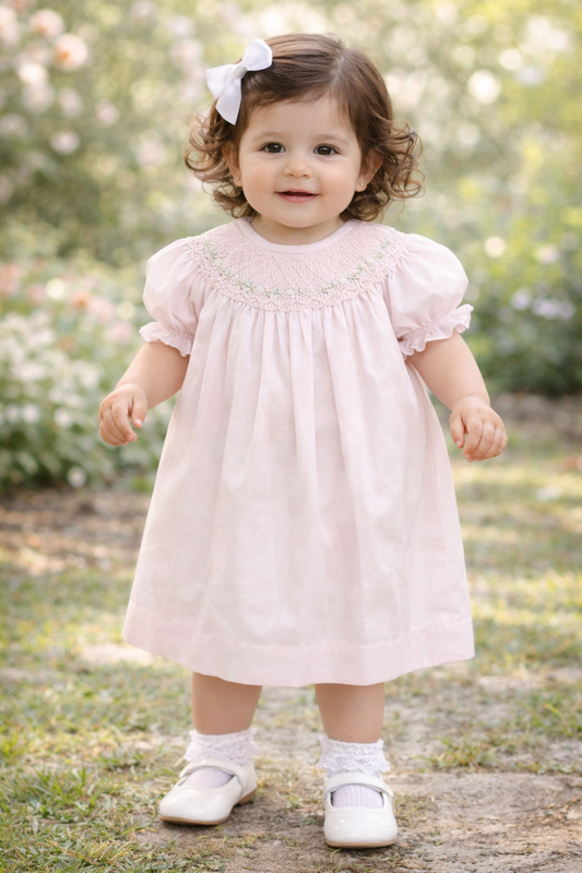 Smocked Dresses Baby Girl | Smocked Bishop Dress 412348-J087 - product images  of 