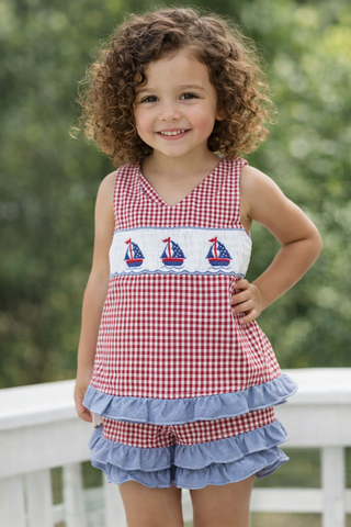 Sailor,Outfit,,Suit,Baby,Girl,,Toddler,Girl,Outfit,412071,A066,Sailor Outfit, Sailor Dress, Sailboat Dress - Sail Boat Dress - Ruffled Shorts - Ruffled Sunsuit - Matching Sister - Matching Siblings - Siblings Outfits