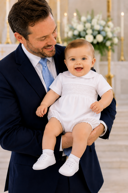 Boy Baptism Outfit, Smocked Baby Clothes,  Zuli Kids 412600 - CC168 - product images  of 