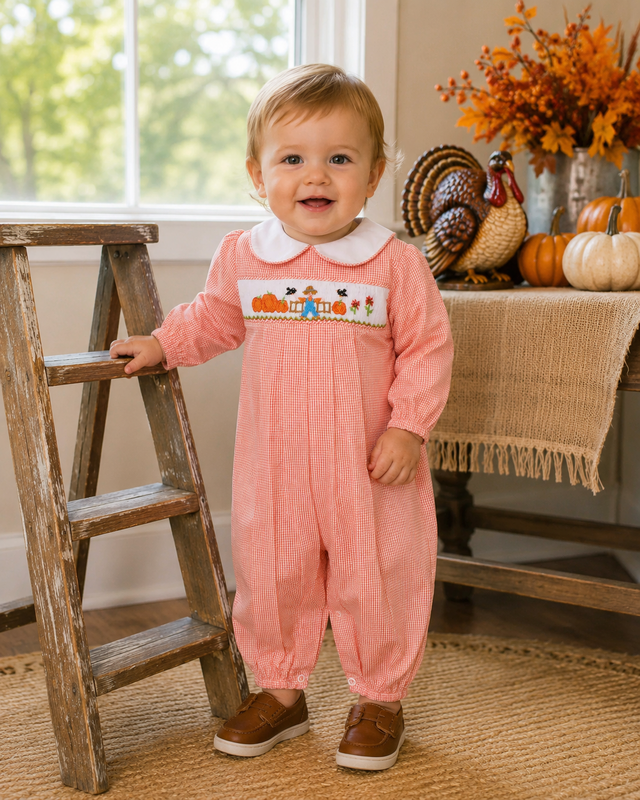 Baby Boy Thanksgiving Outfit – Fall Smocked Outfit for Toddler Boys by Zuli Kids 412237-BB082 - product images  of 