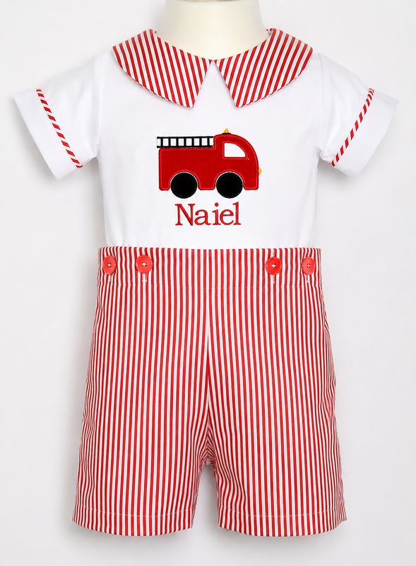 Baby Firefighter Outfit, Toddler Firefighter Costume - Firetruck Birthday Theme by Zuli Kids 292348 - product images  of 