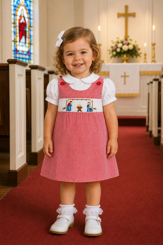 Smocked Dresses - Smocked Dress Baby Girl - Christmas Smocked Dresses - Smocked Christmas DressZuli Kids 412595-CC350 - product images  of 
