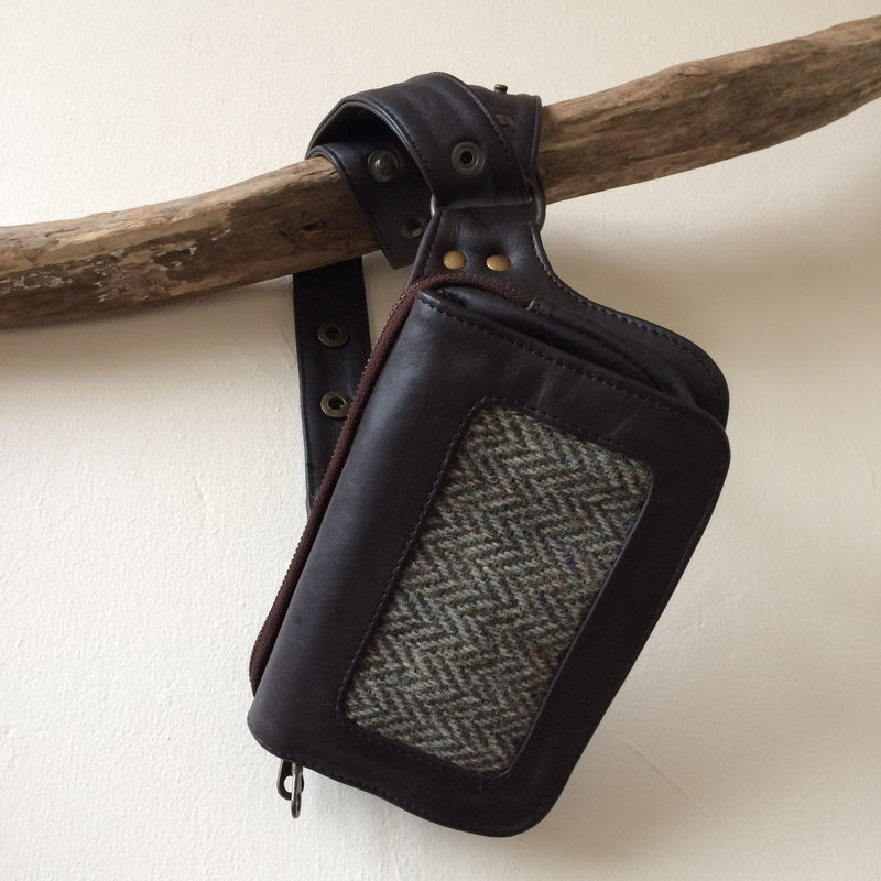 Leather and Donegal tweed money belts for traveling, every day and festival - product images  of 