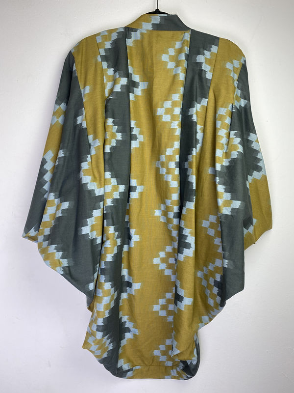 SALE // COTTON ORIGINAL KIMONO style jacket UK8 to UK14: savanna and grey - product images  of 