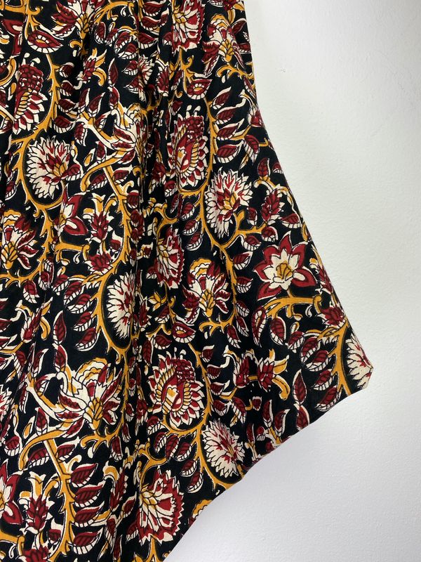 SALE // COTTON ORIGINAL KIMONO style jacket UK8 to UK14: black, maroon, yellow, floral - product images  of 