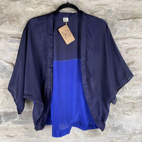 SALE,//,PETITE,KIMONO,STYLE,JACKET,UK8,to,UK12:,royal,and,electric,blue,Blue, black, Petite, Kimono, style, jacket, handmade, ireland 