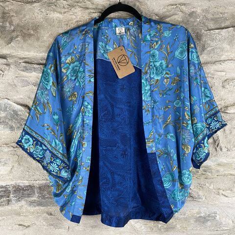 SALE,//,PETITE,KIMONO,STYLE,JACKET,UK8,to,UK12:,blue,,grey,,floral,Blue, grey, floral, Petite, Kimono, style, jacket, handmade, ireland 
