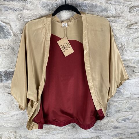 SALE,//,PETITE,KIMONO,STYLE,JACKET,UK8,to,UK12:,beige,,maroon,Beige, maroon , Petite, Kimono, style, jacket, handmade, ireland 