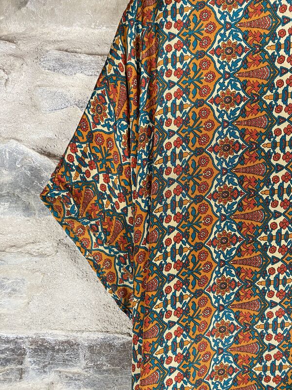 SHORTER LONG KIMONO STYLE JACKET ONE SIZE UK6 to 22: teal, red, orange, tribal - product images  of 