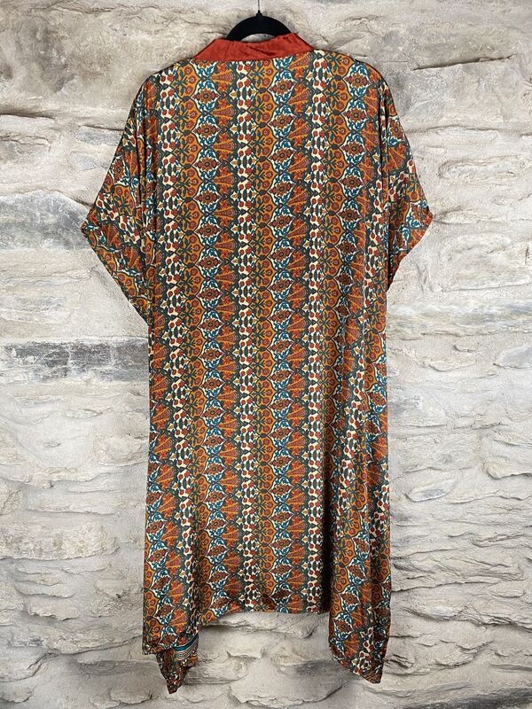 SHORTER LONG KIMONO STYLE JACKET ONE SIZE UK6 to 22: autumnal, burnt orange  - product images  of 