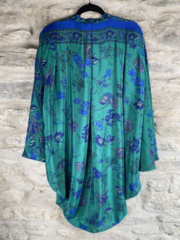 SALE // ORIGINAL KIMONO style jacket UK8 to UK14: emerald green and blue - product images  of 