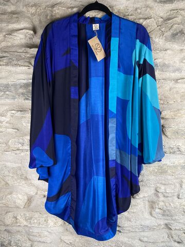 SALE,//,ORIGINAL,KIMONO,style,jacket,UK8,to,UK14:,3,blues,Green, blue  , kimono, style jacket, soft, polyester, kaftan, jacket, cardigan, ontheverge