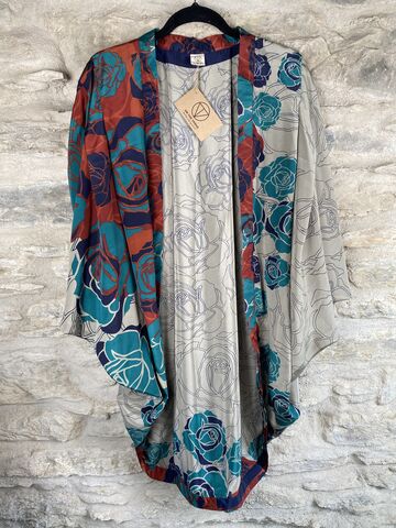 ORIGINAL,KIMONO,style,jacket,UK8,to,UK14:,grey,,blue,,teal,and,maroon,grey, blue, teal and maroon , kimono, style jacket, soft, polyester, kaftan, jacket, cardigan, ontheverge