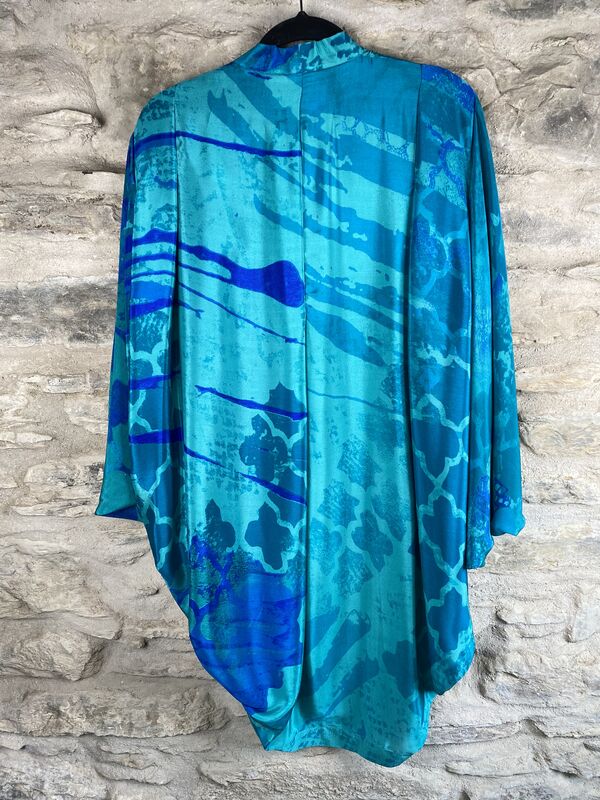 SALE // ORIGINAL KIMONO style jacket UK8 to UK14: 3 blues - product images  of 