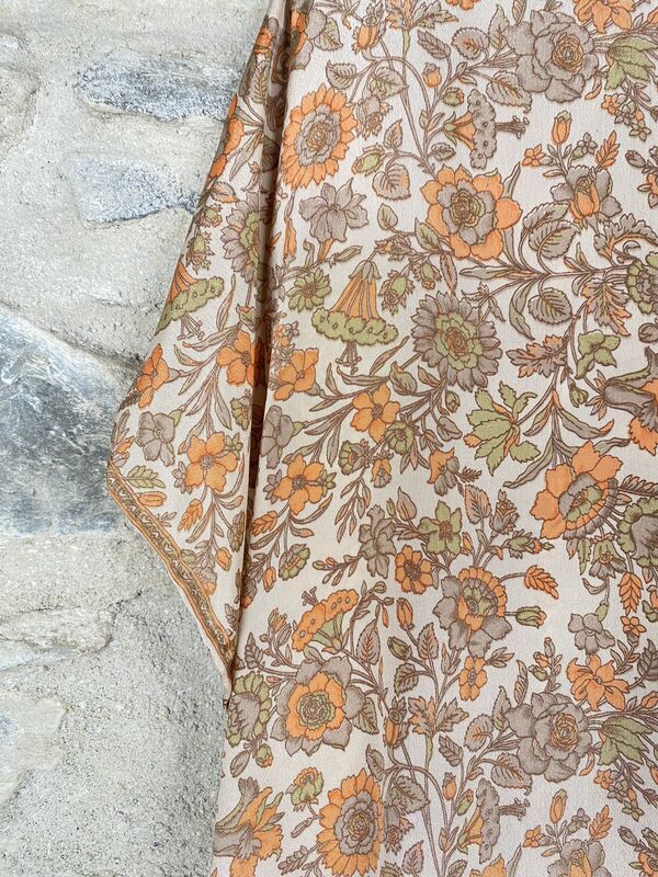 SALE // SHORTER LONG KIMONO STYLE JACKET ONE SIZE UK10 to 28: earthy, romantic, floral - product images  of 