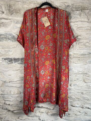 SALE,//,SHORTER,LONG,KIMONO,STYLE,JACKET,ONE,SIZE,UK10,to,28:,royal,red,,floral,royal red, floral  , long, Kimono, style, jacket, curvy, plus, size, on, the, verge
