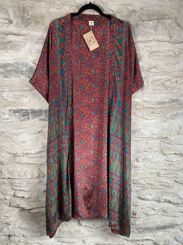 LONG,KIMONO,STYLE,JACKET,ONE,SIZE,UK10,to,28:,super,stylish,deep,red,,teal,,floral,deep red, teal, floral, long, Kimono, style, jacket, curvy, plus, size, on, the, verge