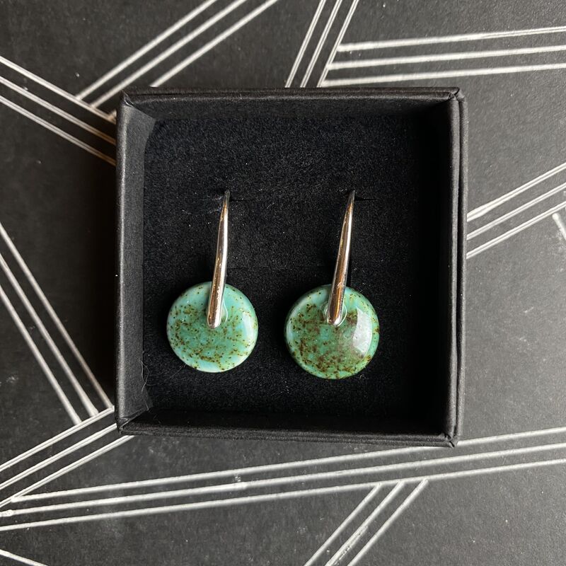 LAVVŌ SMALL drop earrings: moss, speckled    - product images  of 