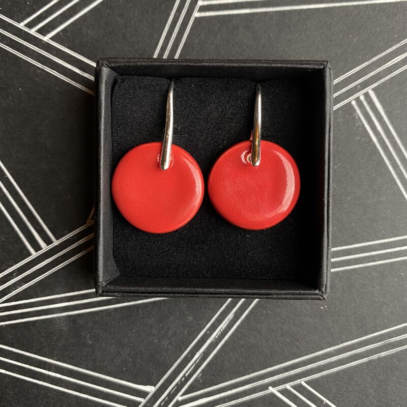 LAVVŌ MEDIUM drop earrings:  festive red     - product images  of 