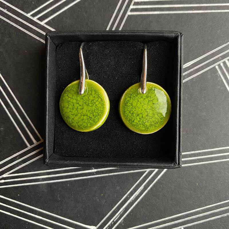 LAVVŌ MEDIUM drop earrings: vibrant lime green     - product images  of 