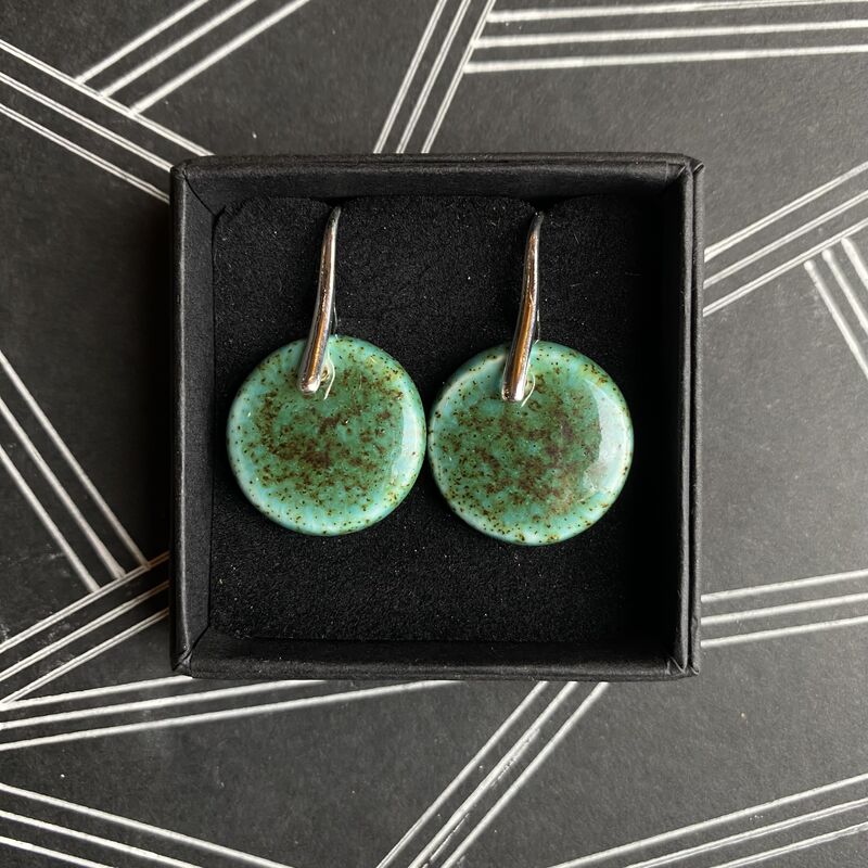 LAVVŌ MEDIUM drop earrings: speckled moss    - product images  of 