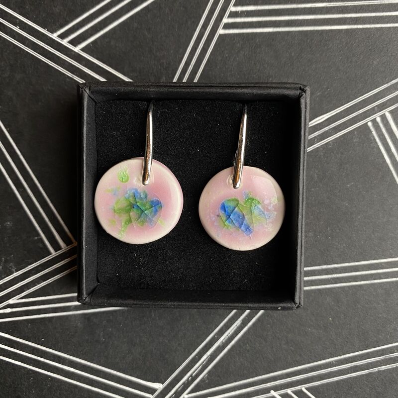 LAVVŌ MEDIUM drop earrings: pink, blue, green   - product images  of 