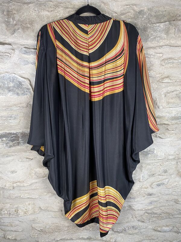 ORIGINAL KIMONO style jacket UK8 to UK14: black with yellow and  - product images  of 