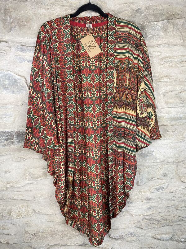 ORIGINAL KIMONO style jacket UK8 to UK14: cream, green, orange and red  - product images  of 