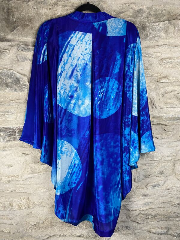 ORIGINAL KIMONO style jacket UK8 to UK14: electric and sky blue, full moon - product images  of 