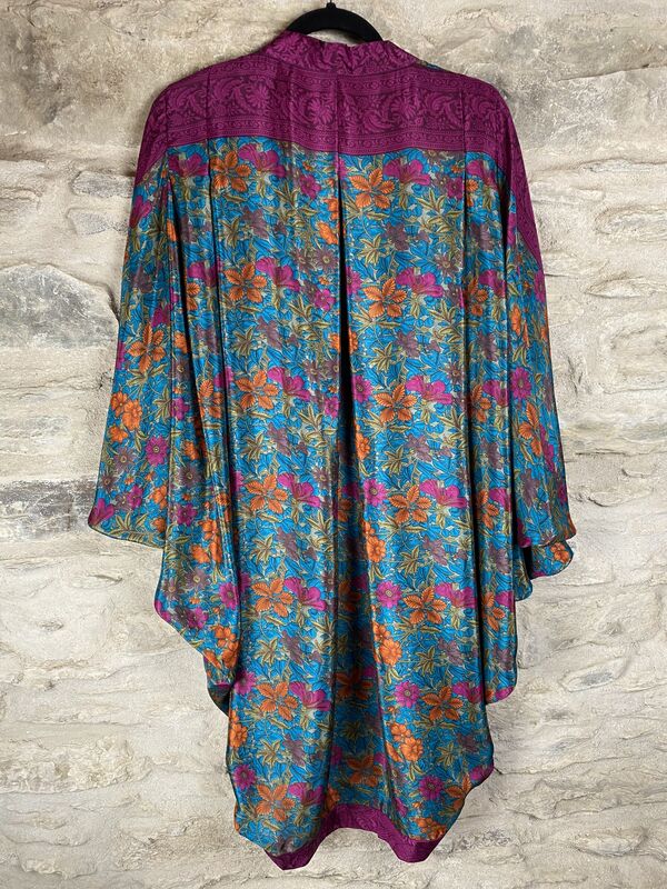 ORIGINAL KIMONO style jacket UK8 to UK14: blue, pink, orange, floral - product images  of 