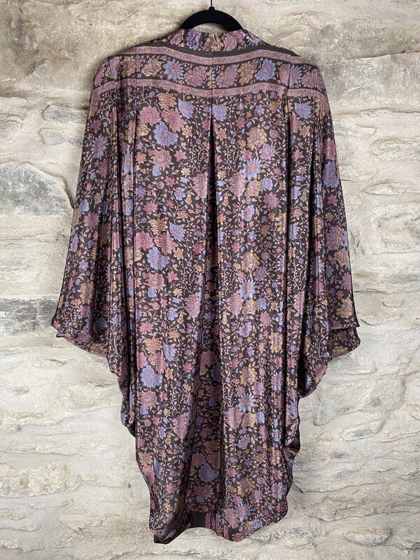 ORIGINAL KIMONO style jacket UK8 to UK14: romantic grey brown with light lavender  - product images  of 