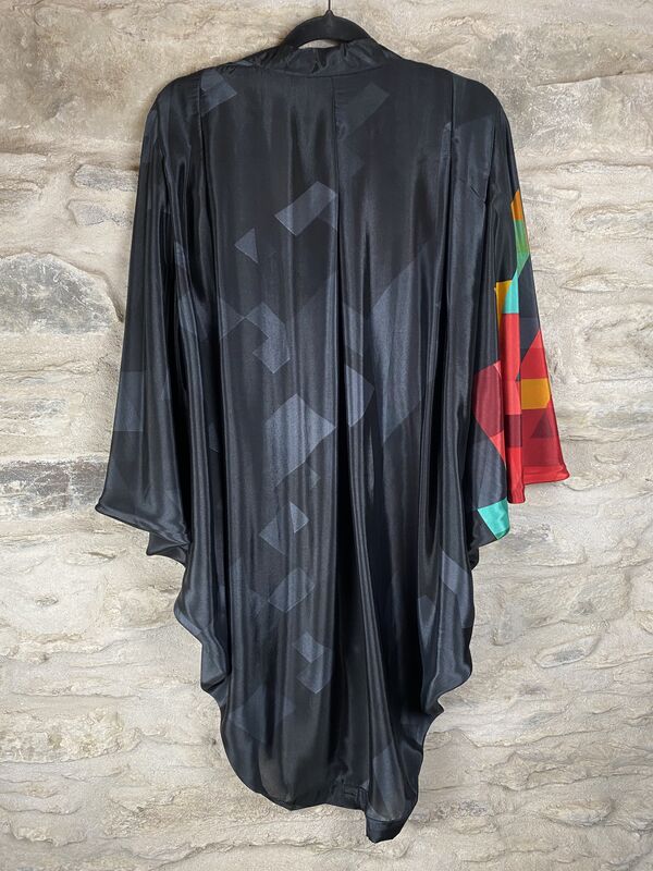 ORIGINAL KIMONO style jacket UK8 to UK14: black, blue, red, yellow, geometric  - product images  of 