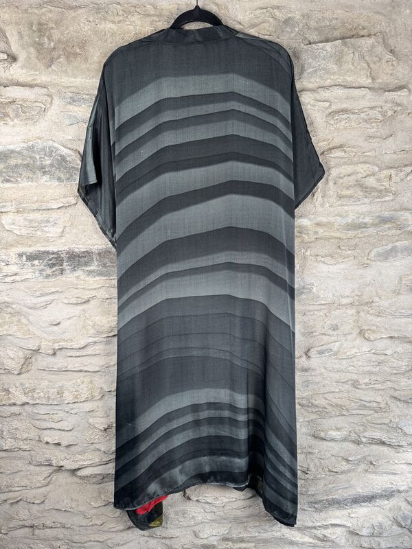 SALE // LONG KIMONO STYLE JACKET ONE SIZE UK10 to 28: grey, red, orange, yellow - product images  of 