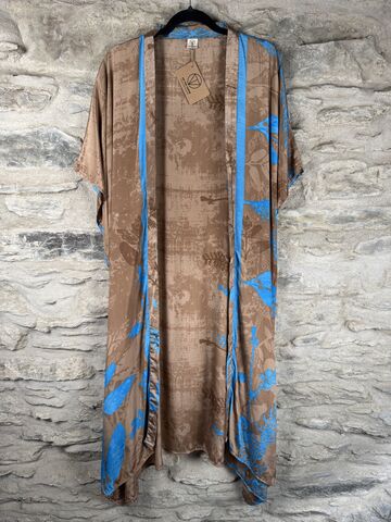 SALE,//,LONG,KIMONO,STYLE,JACKET,ONE,SIZE,UK10,to,28:,sand,,blue,Sand, blue, long, Kimono, style, jacket, curvy, plus, size, on, the, verge