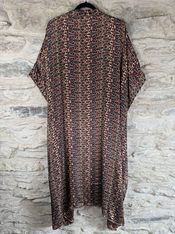 SALE // LONG KIMONO STYLE JACKET ONE SIZE UK10 to 28: beige, grey, mauve - product images  of 