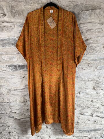 SALE,//,LONG,KIMONO,STYLE,JACKET,ONE,SIZE,UK10,to,28:,foxy,orange,Floral, orange, long, Kimono, style, jacket, curvy, plus, size, on, the, verge